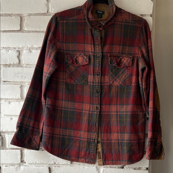 Roots Tops - ROOTS structured Red Plaid Button-Up Flannel Shirt